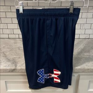 Under Armour Shorts‎ Youth Medium Blue Freedom Flag Loose Athletic New With Tags